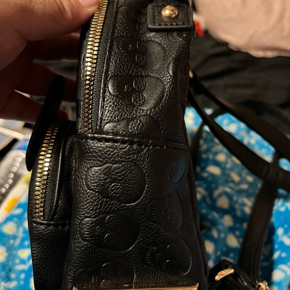 Betsey Johnson mini backpack with skulls and puppy - Picture 2 of 10